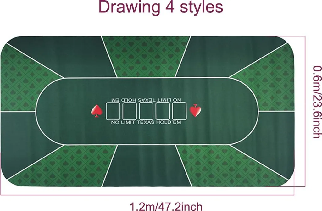 Tapis de poker réduction du bruit en néoprène souple 180x90 cm