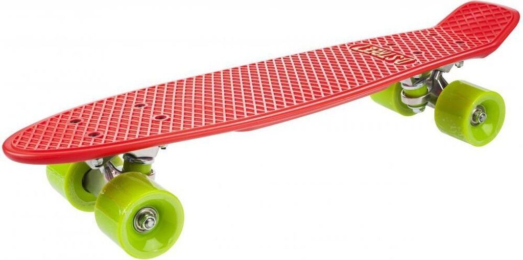 D Street Polyprop Mini Cruiser Kinder Retro Skateboard 57cm Rot/Grün