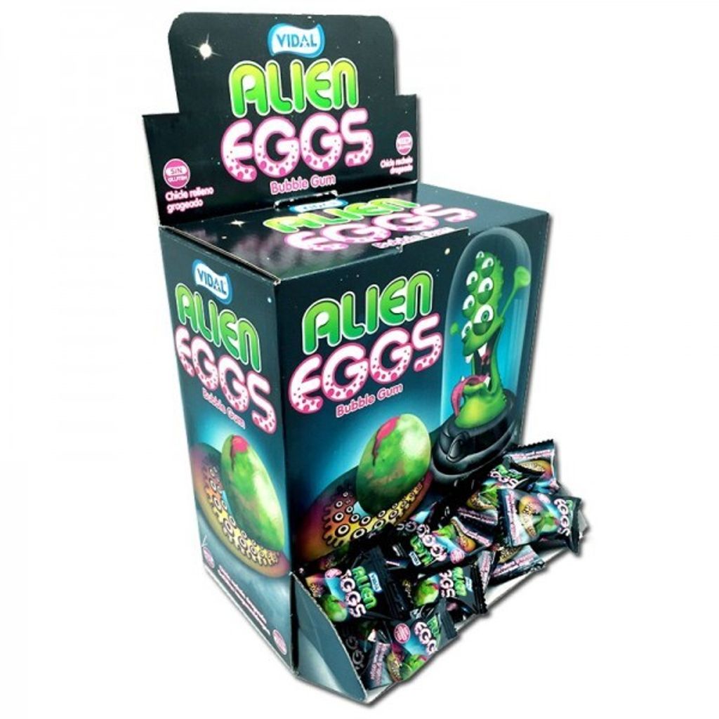 Display Komplett Vidal Alien Eggs Kaugummi 200er Display Produktbild 