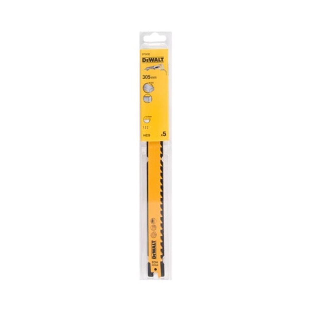 DeWalt DT2432-QZ gerades Sägeblatt HCS 305 mm 5/6TPI 5 Stück Holz Kunststoff