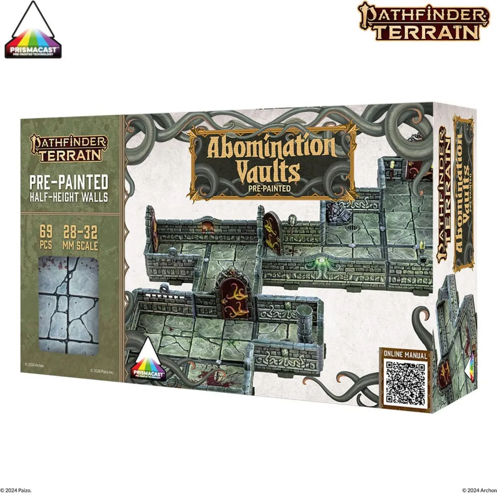 Décors de donjon Pathfinder Abomination Vaults pré-peints pour le JdR