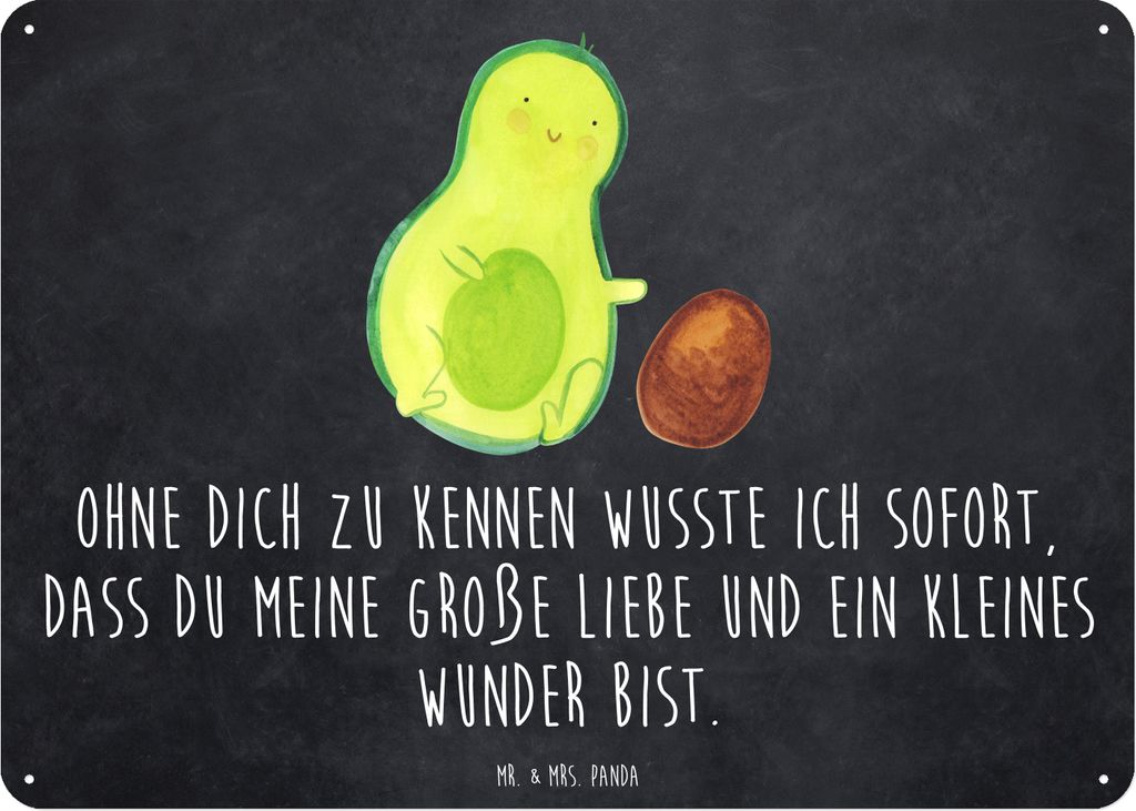 Mr. & Mrs. Panda tafel Avocado Kern rollt DIN A6 - Kreidetafel - Geschenk, Wandbild, Geburtstag, Schild, Blechschild, wandtafel, Liebe, Baby, Türs...