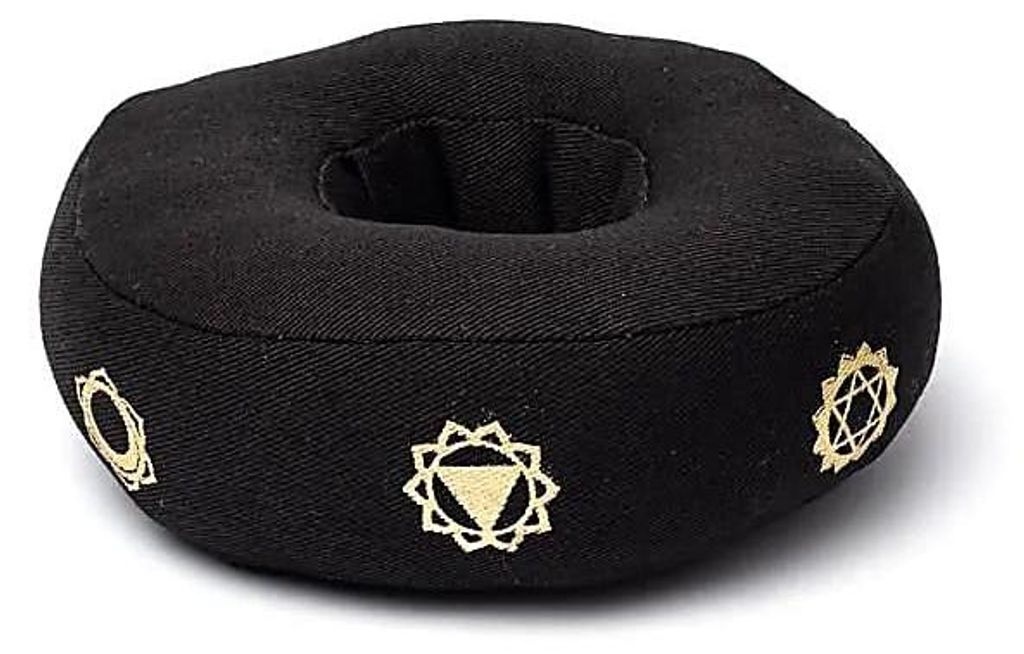 Klangschalenkissen 7 Chakren Schwarz S - 13x5 cm
