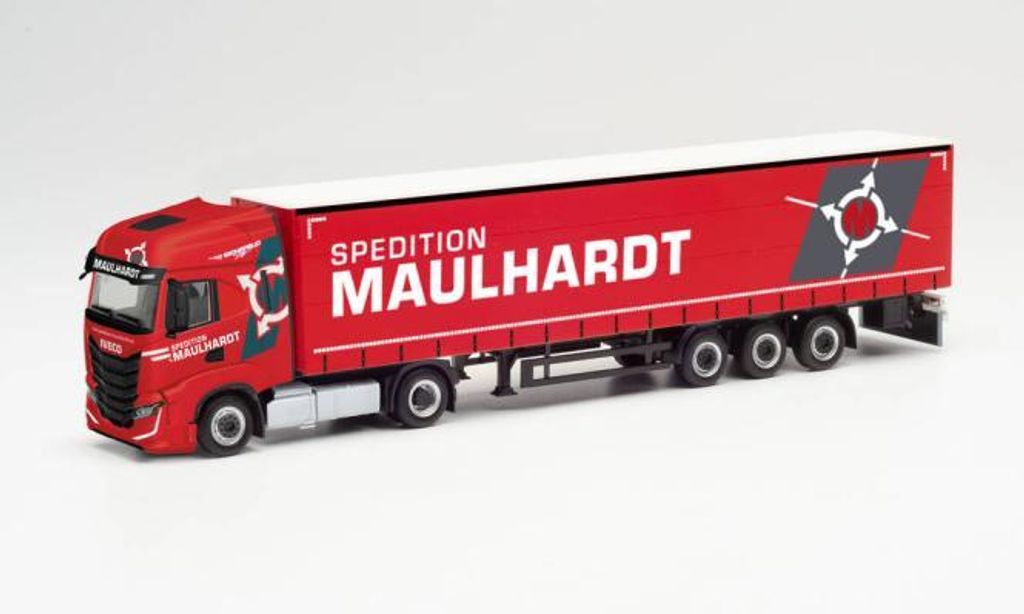 Herpa 313506 - 1/87 Iveco S-Way Gardinenplanen-Sattelzug "Spedition Maulhardt“
