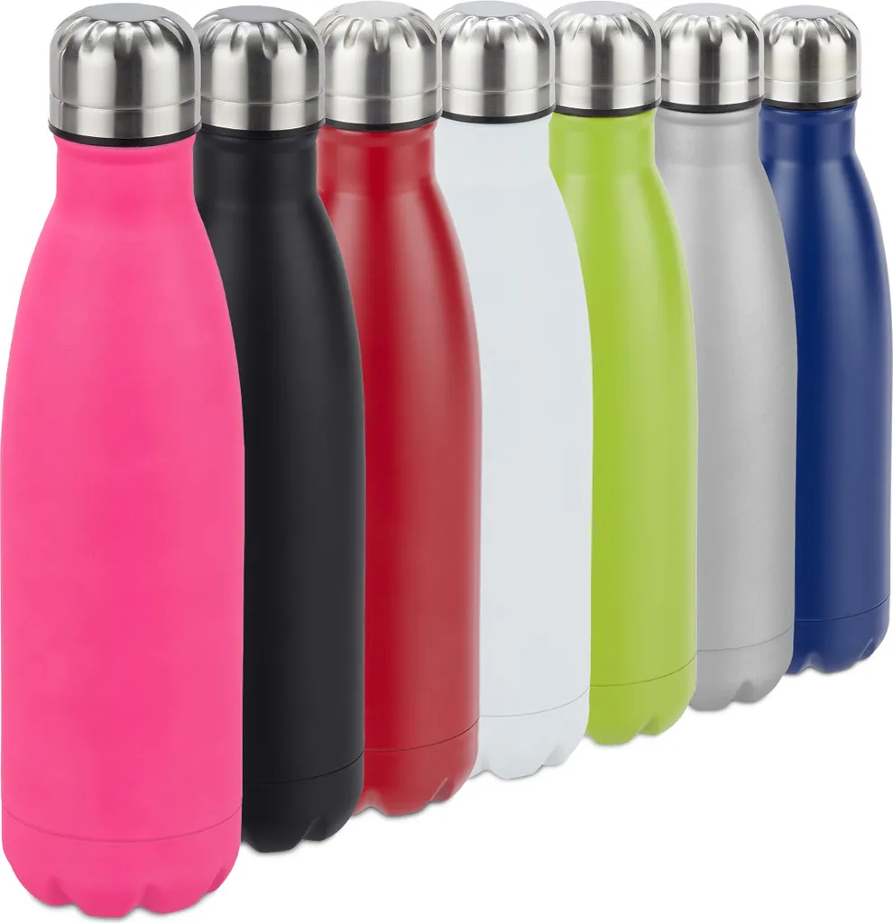 Set 9 Borracce Termiche Relaxdays Rosa - Acciaio Inox Eco-Friendly 500ml
