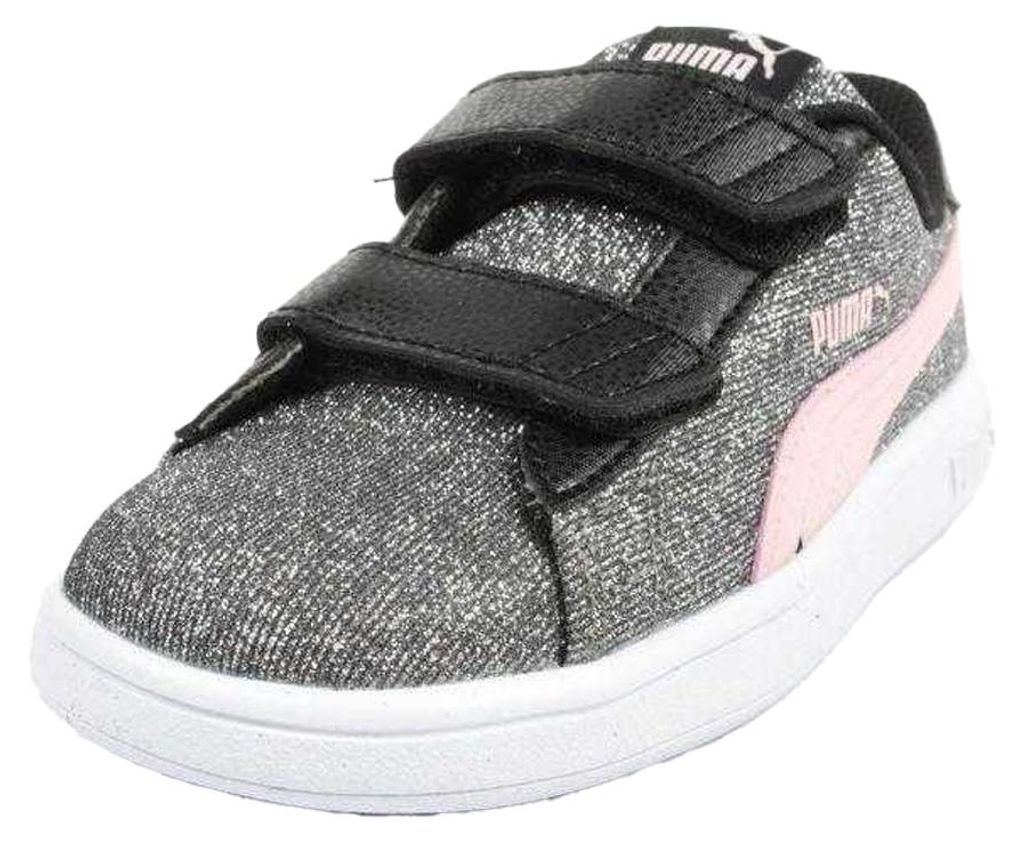 Puma - Kinder Sneaker "Smash V2", Leder PP6570 (22 EU) (Grau/Pink)