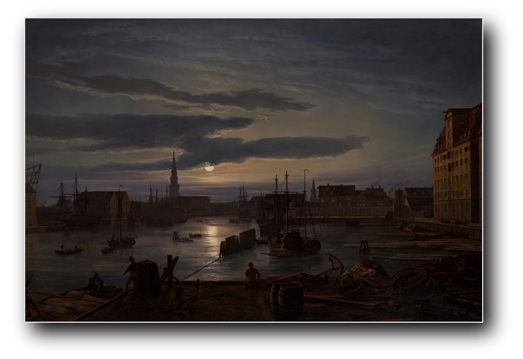Stampa artistica raffigurante "Il porto di Copenaghen alla Immagine del prodotto 