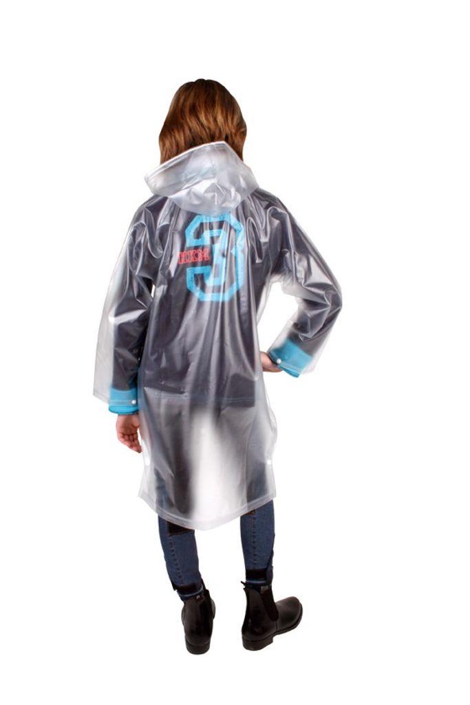 Regenmantel, transparent mit Seitenschlitz, Groesse:S