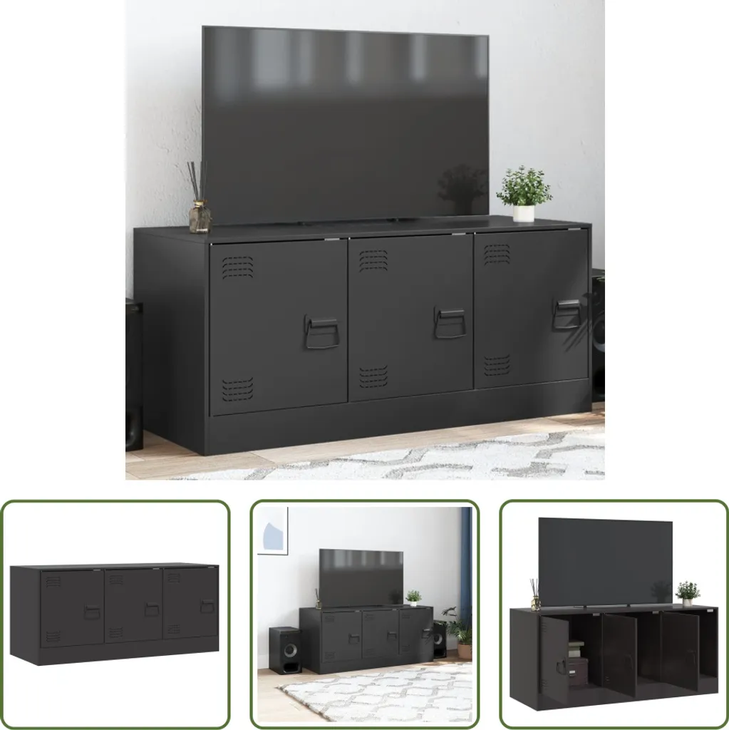 Mobile TV Black Steel 99cm | Minimalist Industrial Vibe per il Salotto