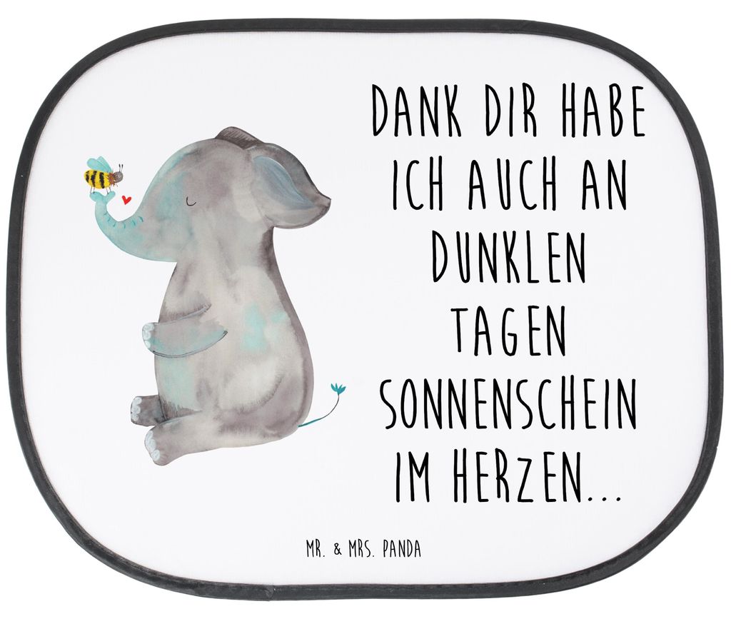 Mr. & Mrs. Panda Autosonnenschutz Elefant Biene - Weiß - Geschenk, Hochzeitsgeschenk, Sonnenblende Auto, Sonnenschutz, Seitlicher, Liebe, Heiratsa...