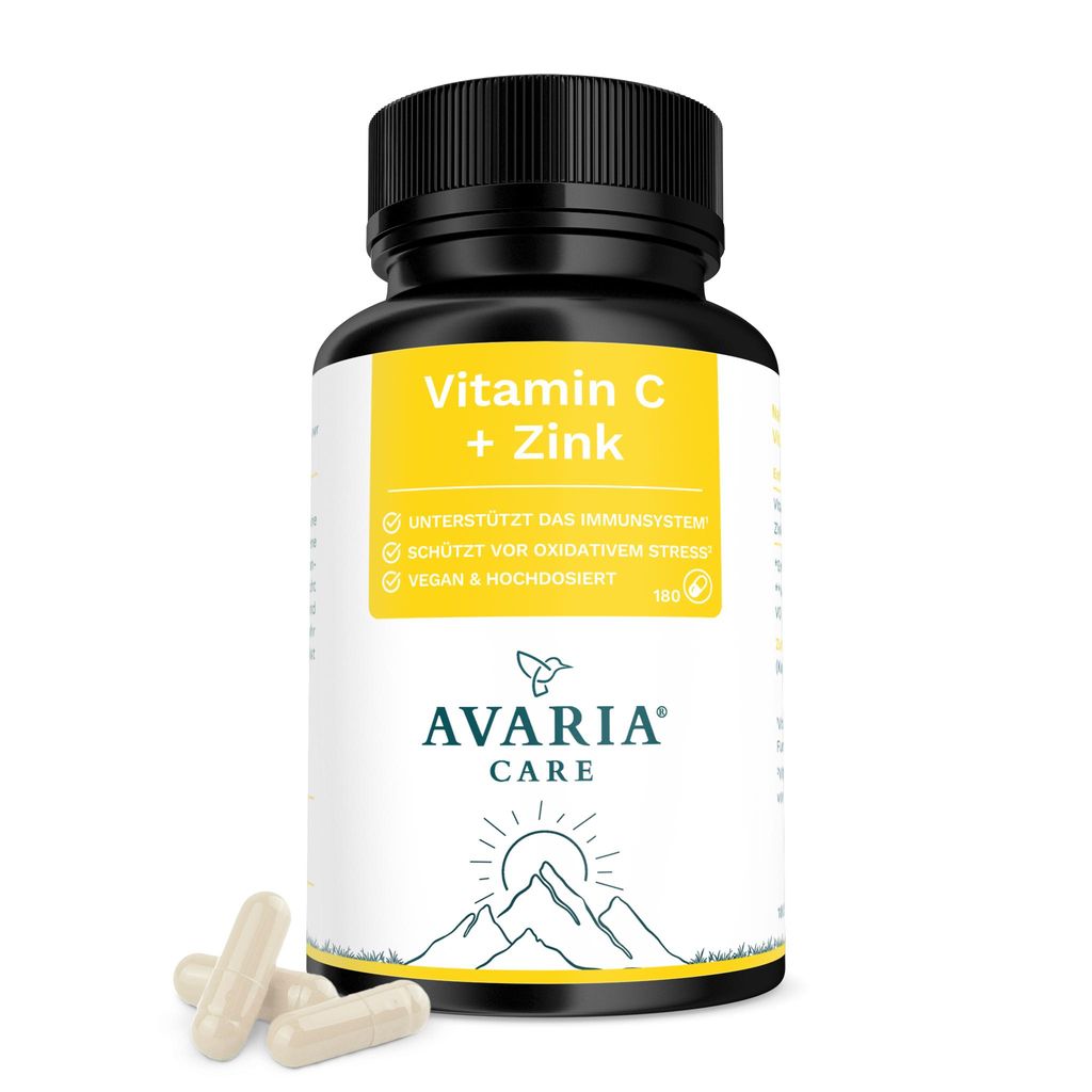Vitamin C 1000 mg mit Zink 15 mg Kapseln gepuffert - 3 Monate - Labor
