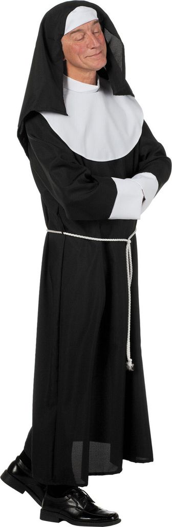 Nonne Kostüm für Herren 3-tlg. | Schwarz Weiß - Spaßkostüm Produktbild 