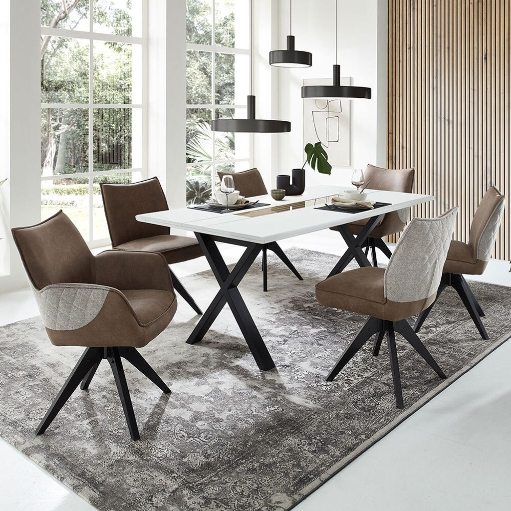 Esstischgruppe 7-teilig, Tisch 180x100cm, 6 Stühle, FALLON-55