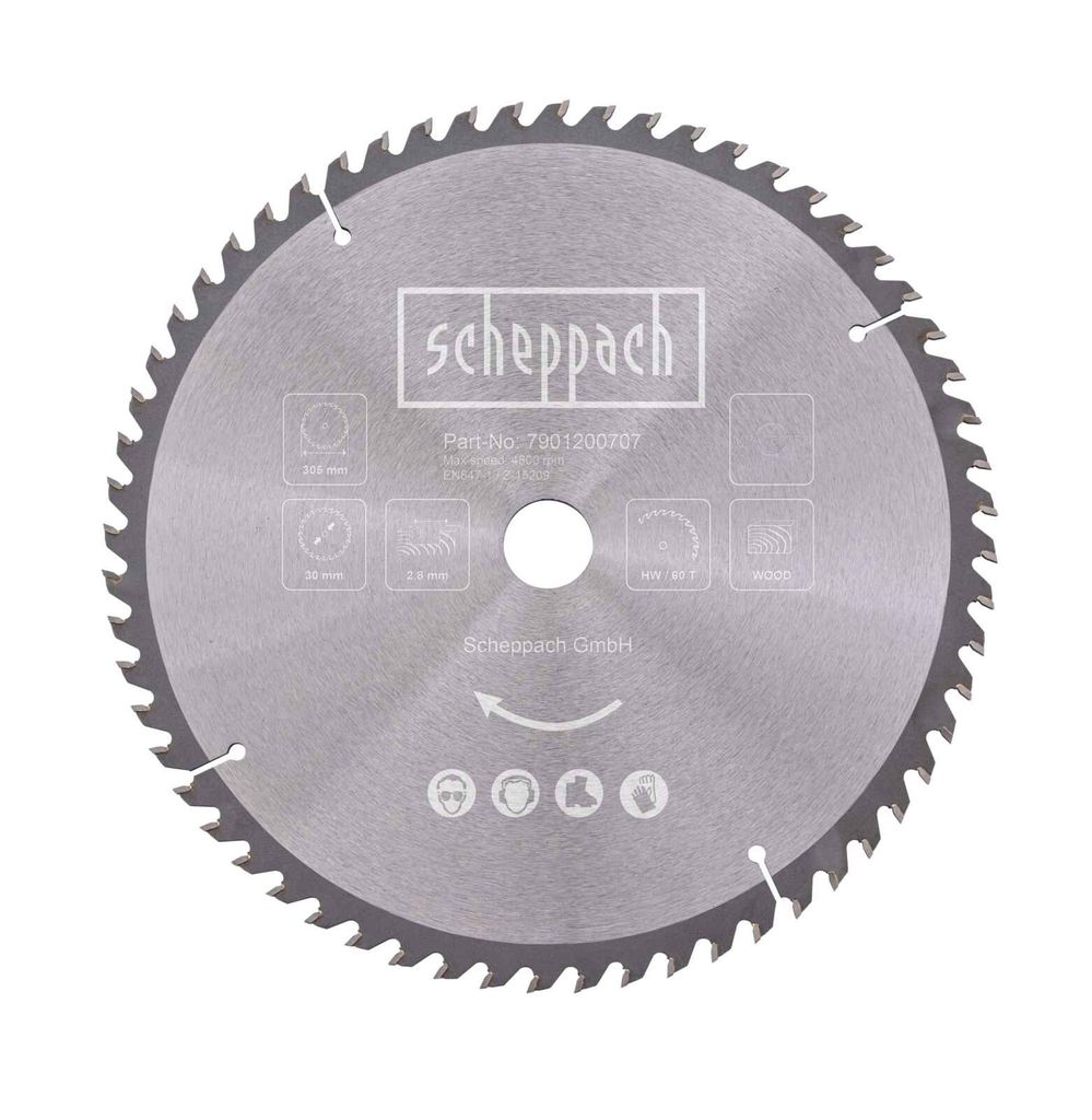Scheppach HW Kreissägeblatt Ø 305 x 30 x 3,0 x 1,8 mm / 60 Produktbild 