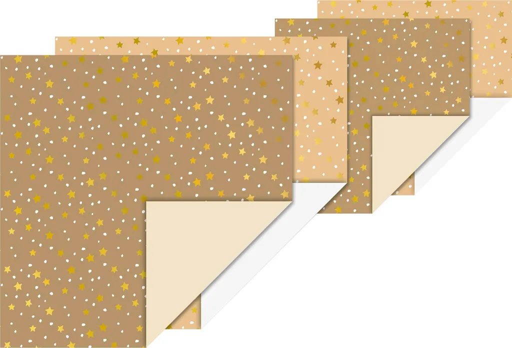 Carta Origami Heyda 204875623 Stelle 3D Natural Kraft 20 Pezzi