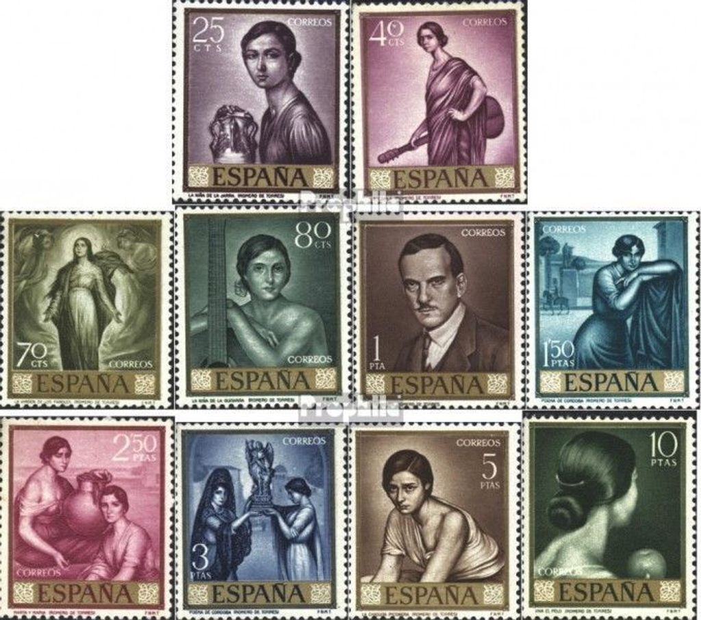 Briefmarken Spanien 1965 Mi 1536-1545 (kompl.Ausg.) postfrisch Tag der Briefmarke