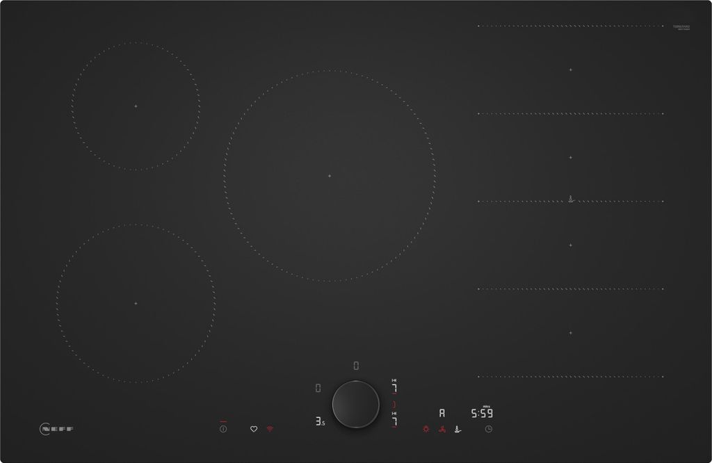 Neff N 90, Induktionskochfeld, 80 cm, Mattschwarz, Rahmenlos aufliegend, T68NUV4A0