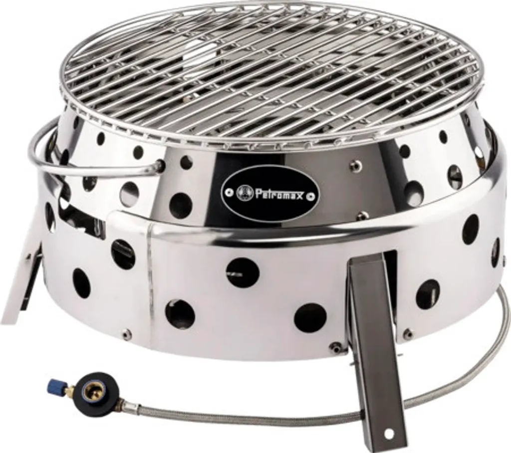Petromax Atago Gasgrill en Acier Inox - Brûleur 3.8kW et Allumage Piézo