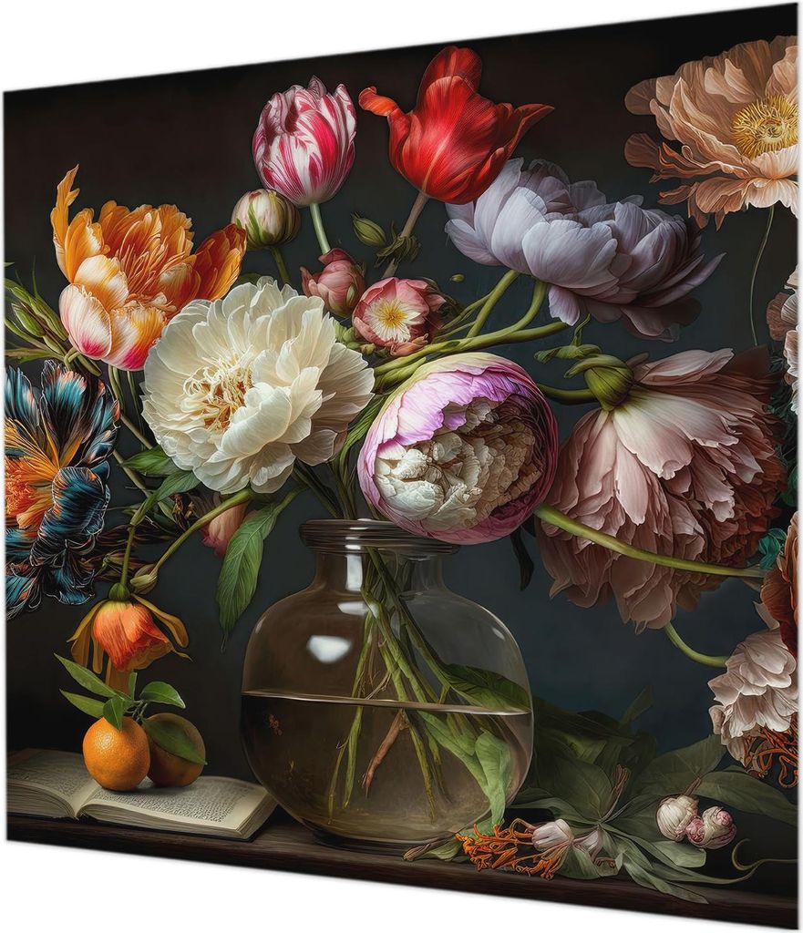 Wandtapete - Dekorative Tapete für Wohnzimmer - Tapetenfolie für Wanddekoration - 250x250 cm - Blumenstrauß