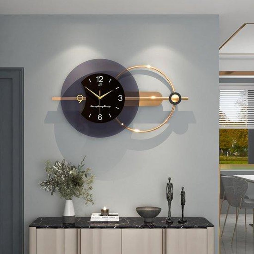 Grande horloge murale XXL en métal, 80 x 38 cm. Horloge Image du produit 