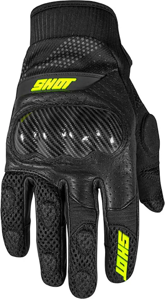 Gants cross Shot Stunter Race jaune fluo taille 8 avec grip optimisé