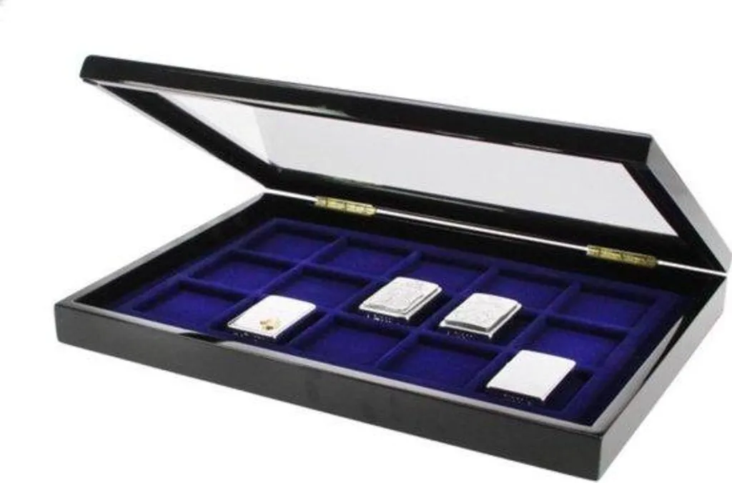 Présentoir de collection avec vitrine en verre pour bougeoirs et déco