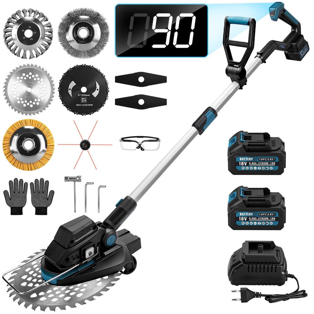 1200W Akku Rasentrimmer Bürstenloser mit 2×4.0Ah Akku 18V, Produktbild 