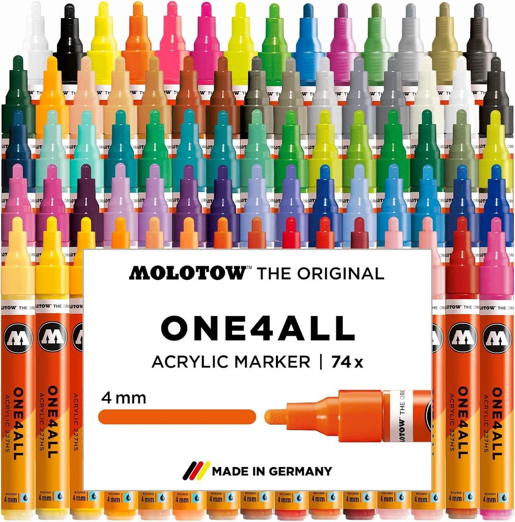 Molotow ONE4ALL Complete Set 4mm 74 Farbtöne Produktbild 