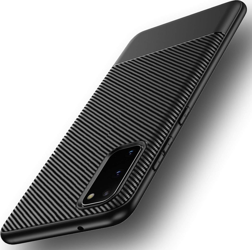 Samsung Galaxy S20 / 20 5G Hülle AVANA Schutzhülle Silikon TPU Slim Case Schwarz Cover Carbon Optik