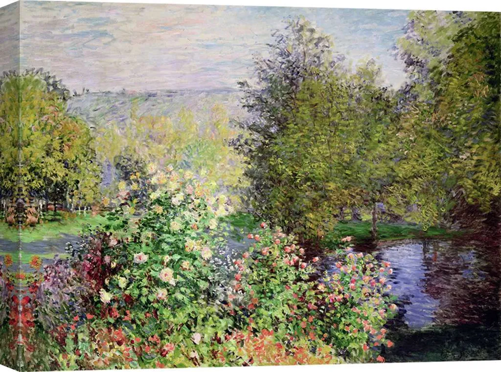 Décorez vos Murs Vides : Toile Monet Jardin Montgeron 80x60 cm Qualité
