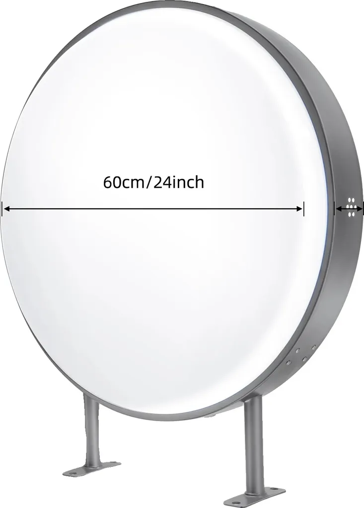 Panneau publicitaire LED rond 50cm étanche - Signalétique double face