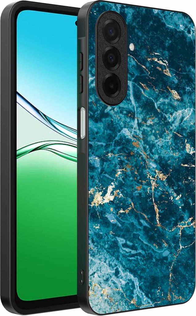 Geeignet für Oppo A5 Telefon Fall mit Marmor Druck - TPU zurück Abdeckung Fall blau Marmor Design - Blau - Smartphonica