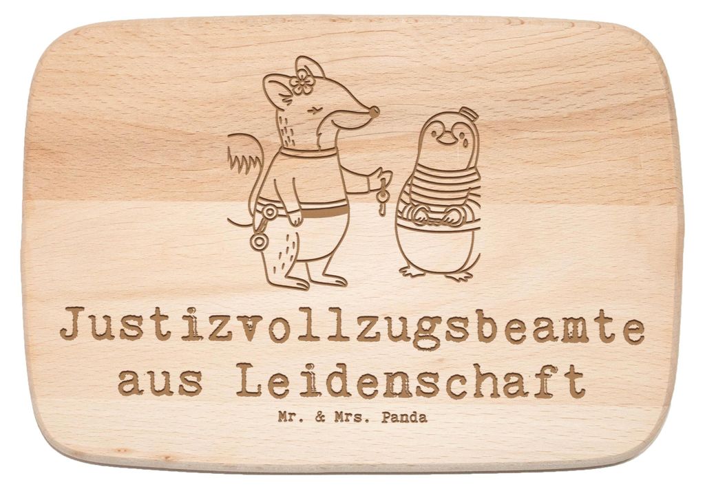 Mr. & Mrs. Panda schneidbrett Justizvollzugsbeamte Leidenschaft - Transparent - Geschenk, Gefängnis, Frühstücksbrettchen, Spruch, Holzbrett, Sch...