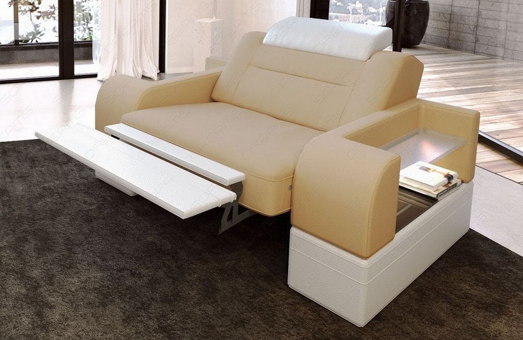 Polstersessel Parma mit Licht USB Webstoff Strukturstoff