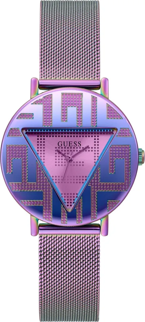 Montre analogique femme Guess Iconic violette et bleue tendance 36mm