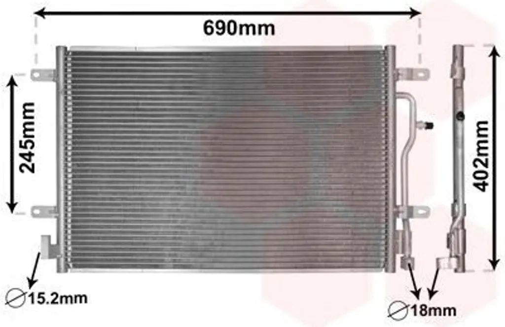 Radiateur de clim Van Wezel sans sécheur pour Audi A4 B6 B7 TDI FSI S4