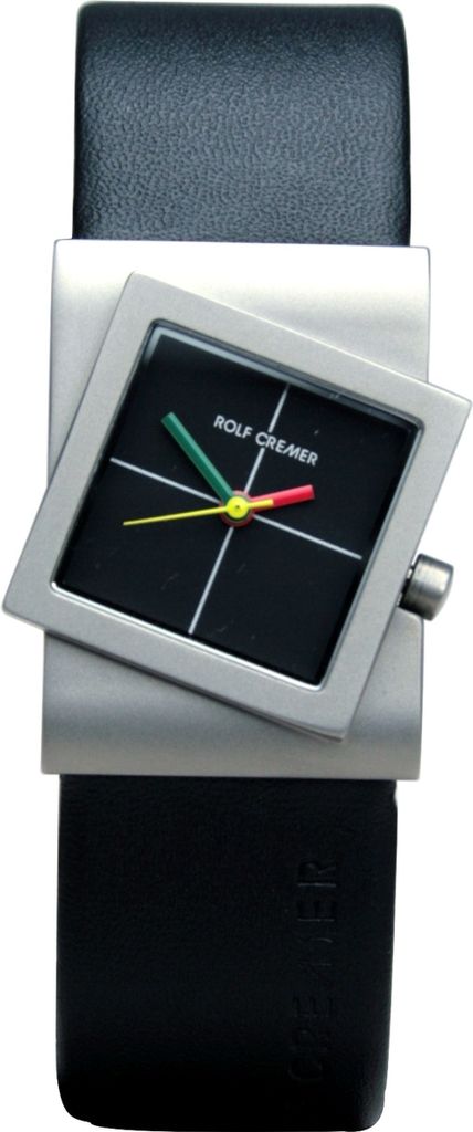 Rolf Cremer Uhr Turn 491817 Lederband, Titan, Schwarz