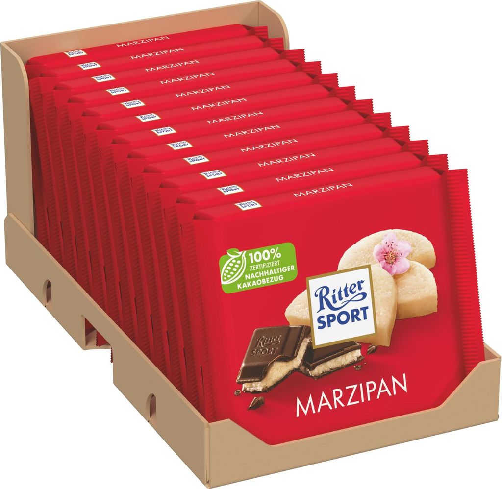 Ritter Sport Marzipan 100g | Vollmilchschokolade mit Produktbild 