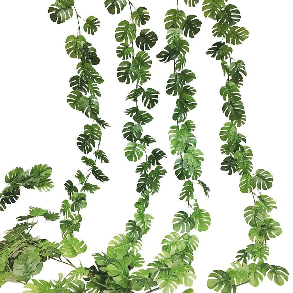Lierre et Monstera Artificiels : 2 Guirlandes Suspendues de 180 cm