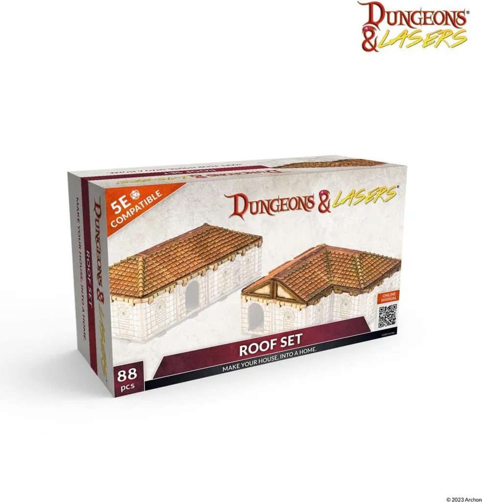 Kit Toitures pour Jeu de Rôle - Roof Set Dungeons & Lasers Haute Qualité