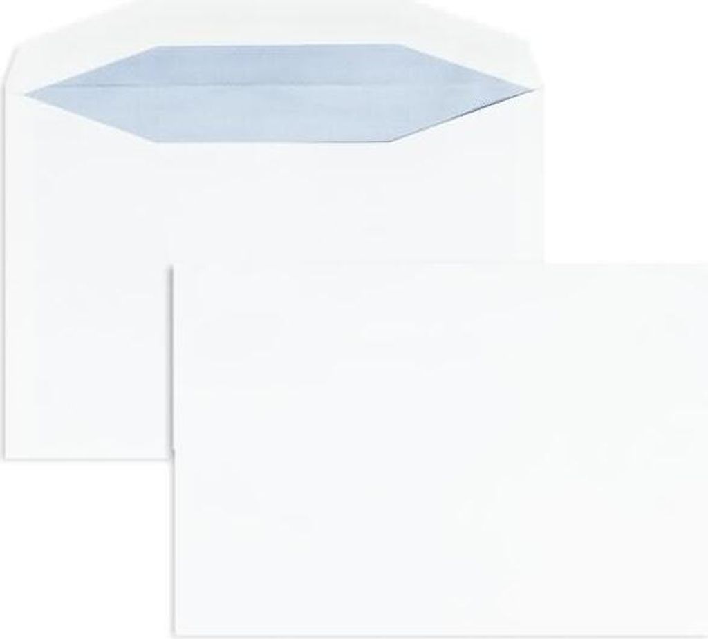 Kuvertierhüllen 162x235mm 90g/qm gummiert VE=500 Stück weiß