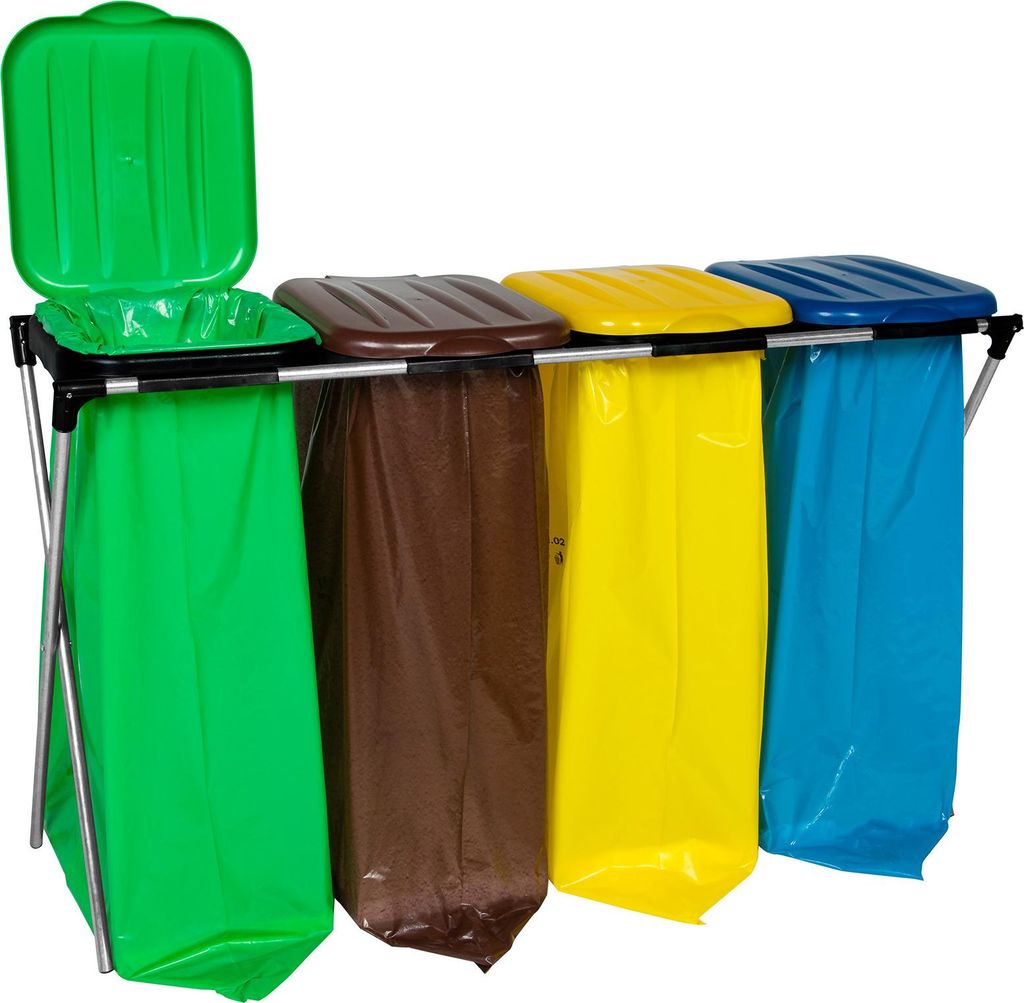 Support de sacs de tri des déchets 120L - 4 types de Image du produit 