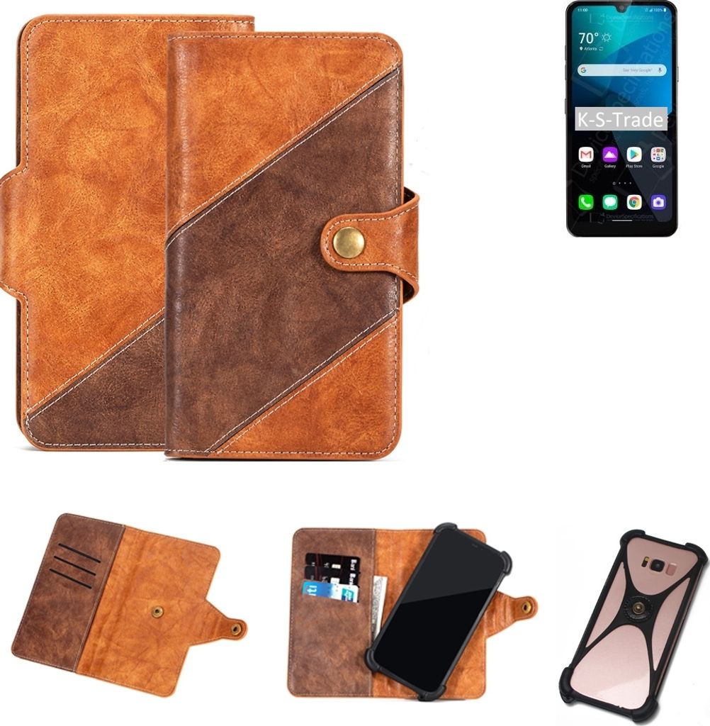 K-S-Trade Handyhülle Schutzhülle Bookstyle Case Wallet-Case kompatibel mit LG Electronics Harmony 4 Cover Klapphülle Kantenschutz Smartphone