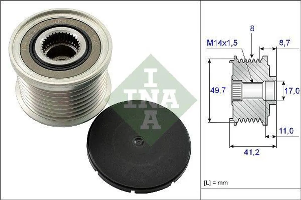Poulie alternateur INA robuste pour BMW F30 E92 et Jeep Cherokee Diesel