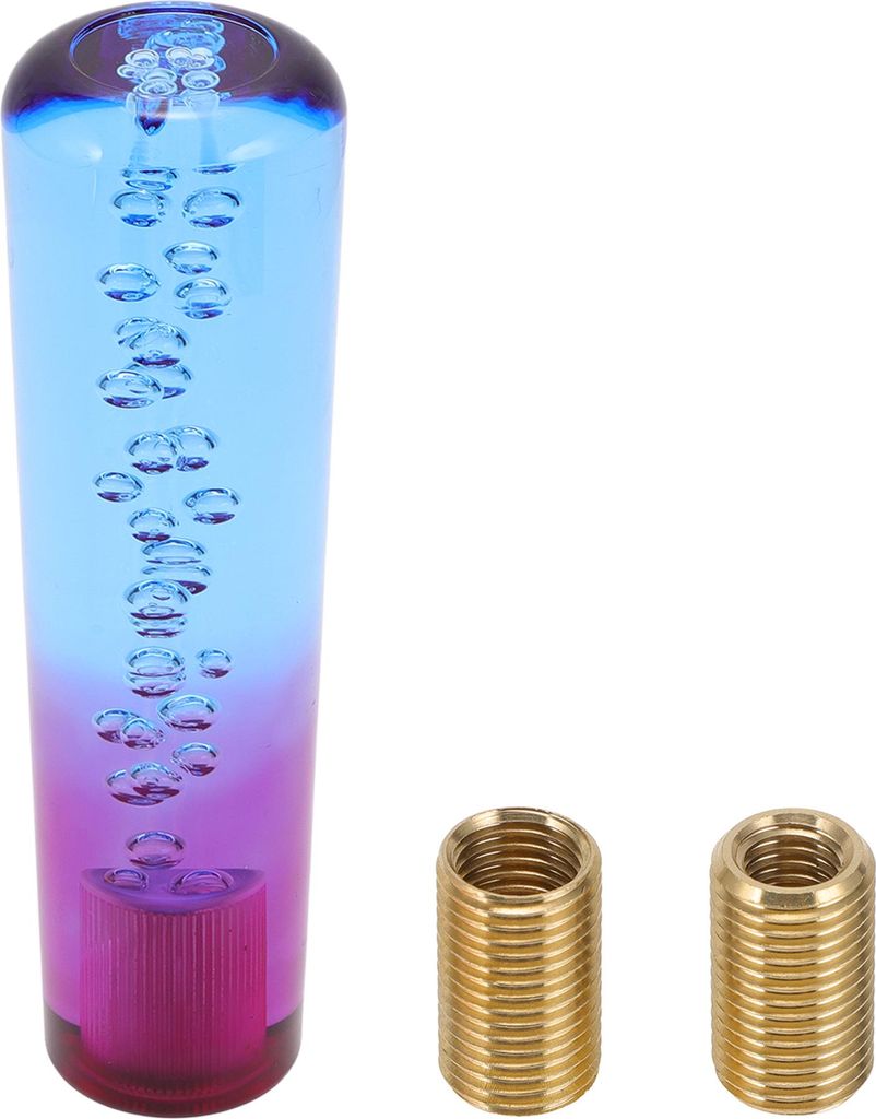 Runder Kristall-Schaltknauf, 15 cm Universal fš¹r Automatik- und Schaltgetriebe mit 2 Adaptern Acryl Blau Lila, 1 Set