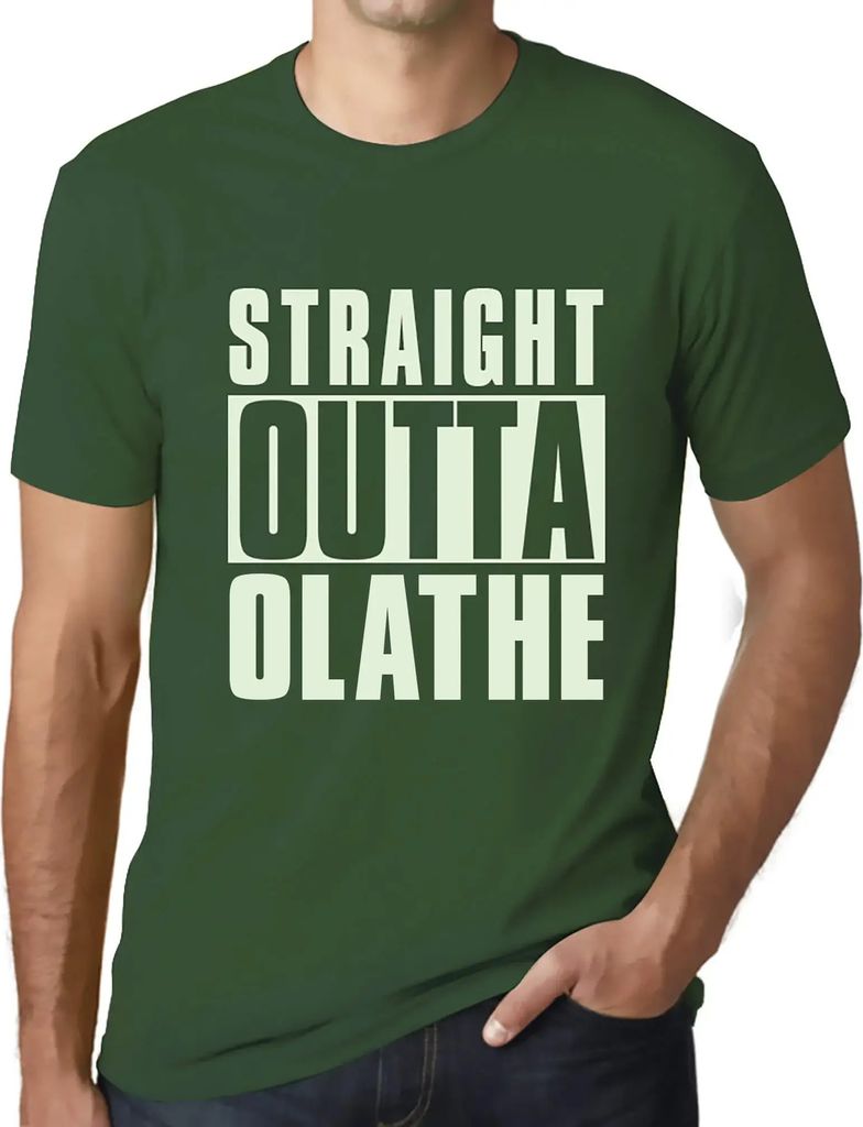 Herren Grafik T-Shirt Direkt aus Olathe – Straight Outta Olathe – Öko-Verantwortlich Vintage Jahrgang Kurzarm Lustige Druck Geburtstag Geschen...
