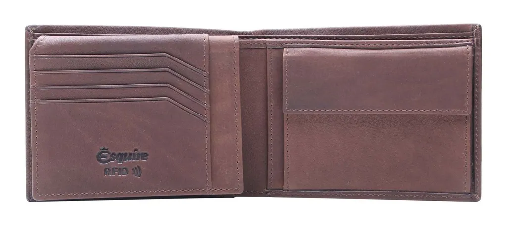 Portefeuille Esquire Chicago Wallet Marron Idéal pour Homme Moderne
