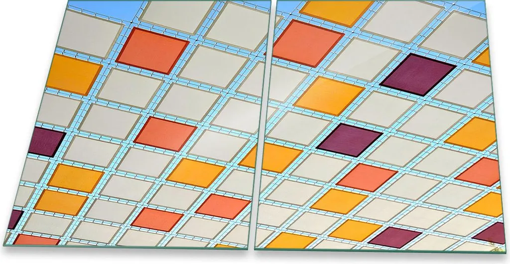 Set 2 Coprifornelli Vetro 40x52 cm Astratto Colorato | Alzatina Design