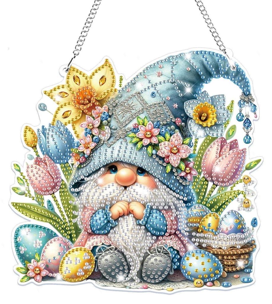 5D Ostern Diamond Painting Anhänger Gnom Bastelset Produktbild 