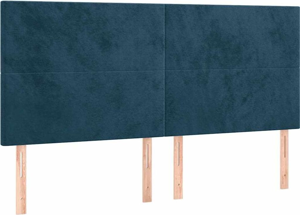 vidaXL Kopfteil Dunkelblau 200 x 5 x 118/128 cm Samt